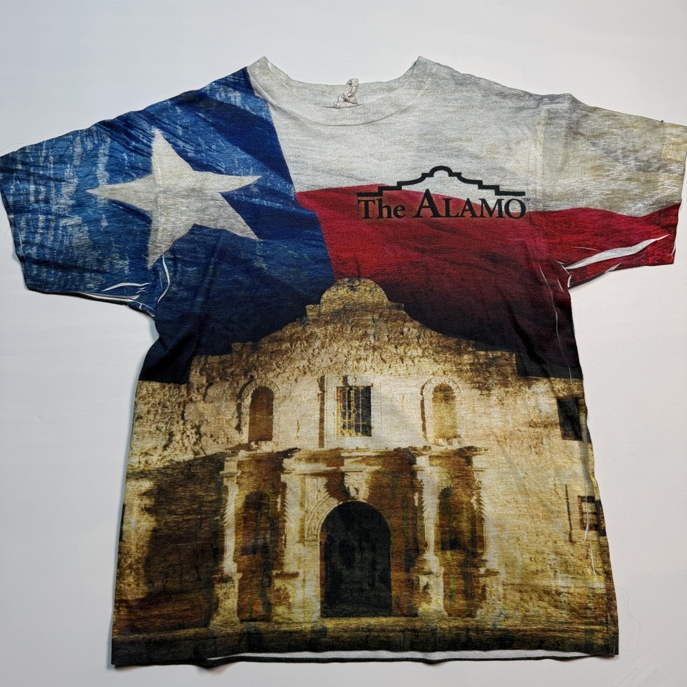 Vintage Stephen Joseph The Alamo Shirt Youth Medium Multicolor Texas Flag Tee